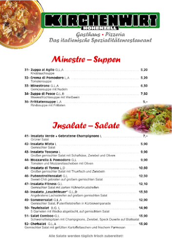 Kirchenwirt Hohenzell Pizzeria und Gasthaus mit traditioneller Küche - Hohenzell