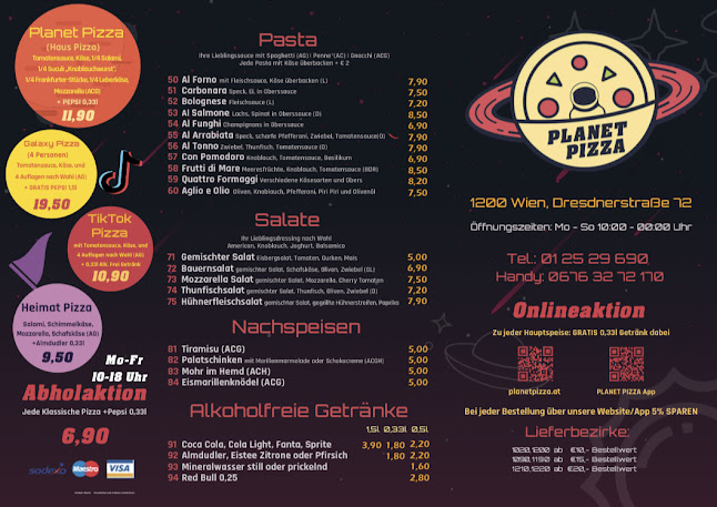 Opinii despre Planet Pizza în Wien - Gastronomie und Hotellerie