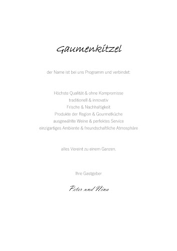 Gourmetrestaurant Gaumenkitzel - Gastronomie und Hotellerie