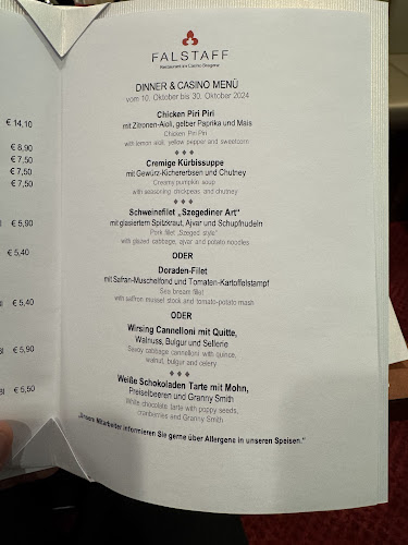 Opinii despre Falstaff - das Restaurant im Casino Bregenz în Bregenz - Gastronomie und Hotellerie
