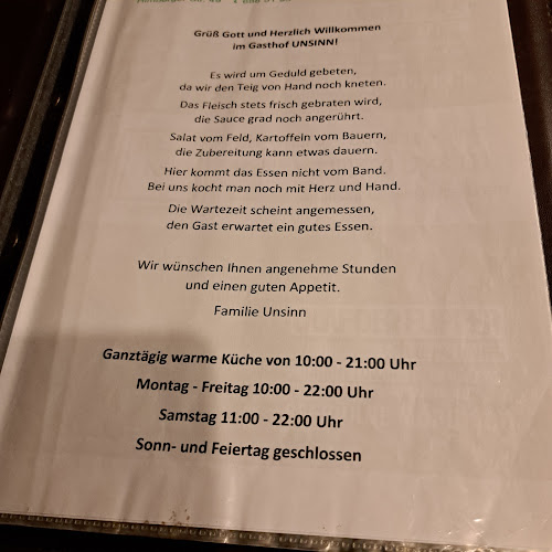 Gasthof - Pension Unsinn - Gastronomie und Hotellerie