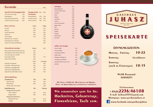 Opinii despre Gasthaus Juhasz în Mödling - Gastronomie und Hotellerie