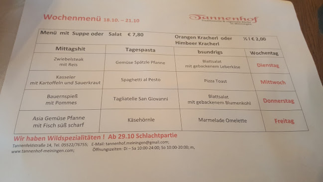 Opinii despre Tannenhof Gasthaus în Meiningen - Gastronomie und Hotellerie