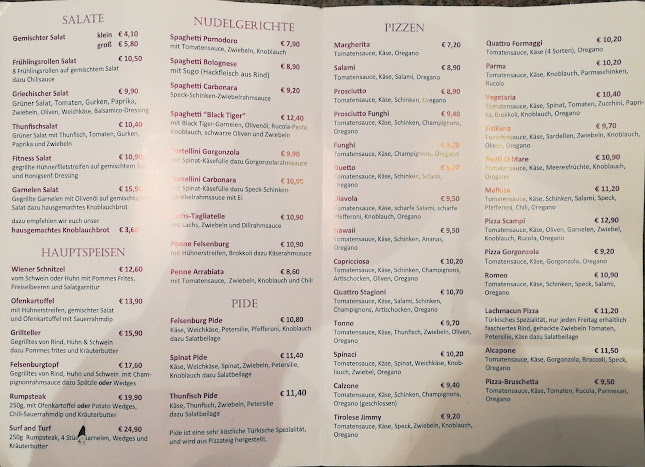 Restaurant Pizzeria Felsenburg - Gastronomie und Hotellerie