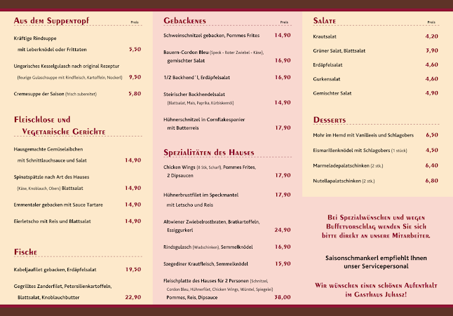 Gasthaus Juhasz - Gastronomie und Hotellerie
