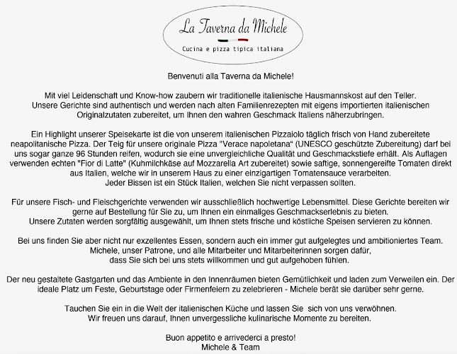 Opinii despre La Taverna da Michele în Baden - Gastronomie und Hotellerie