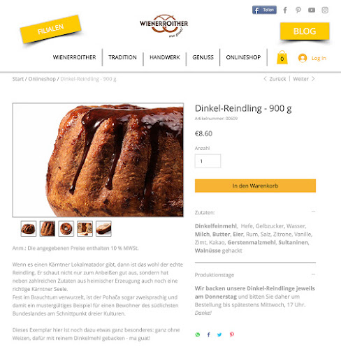 Opinii despre Bäckerei Wienerroither Lidmanskygasse în Klagenfurt am Wörthersee - Gastronomie und Hotellerie