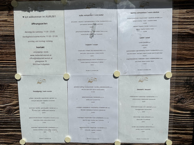 Opinii despre Restaurant Aurum în Bad Hofgastein - Gastronomie und Hotellerie